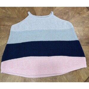 Womens Coco + Carmen Shelvy Striped Multicolor Sweater Tank L/XL Soft Chic